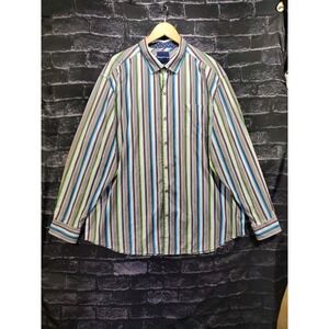 Tommy Bahama Button Down Shirt Mens XXL Striped Long Sleeve Cotton Vibrant Fun